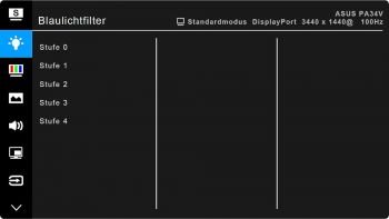 OSD: Blaulichtfilter (Screenshot Handbuch ASUS)