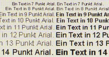 Textwiedergabe native Auflösung