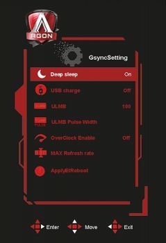 Einstellungsebene „G-Sync-Settings“ (Handbuch AOC AG273QCG)