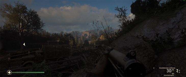 Sehr breites Sichtfeld: Szene aus dem First-Person-Shooter "Call of Duty: WWII"