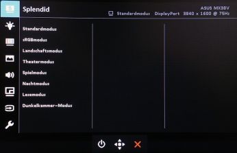 OSD: Splendid Bildmodus-Menü mit acht Bildmodi