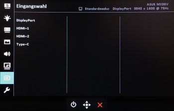 OSD: Menü für die Wahl der Signalquelle