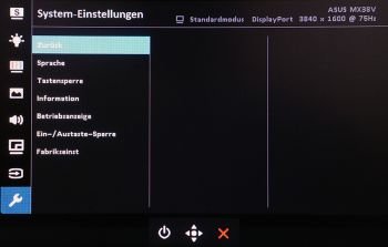 OSD: Seite 2 der umfangreichen Systemeinstellungs-Möglichkeiten