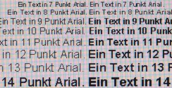 Textwiedergabe native Auflösung