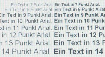 Textwiedergabe native Auflösung