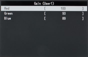 OSD-Menü Gain