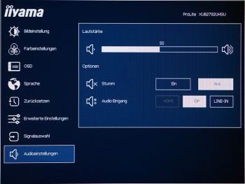 Einstellungen für die Audioausgabe im OSD