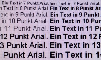 Darstellung von Schrift bei Full-HD-Auflösung und Schärfe 3