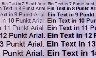 Darstellung von Schrift bei nativer Auflösung