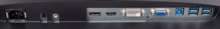 Audio, DisplayPort, HDMI, DVI, VGA und 4 x USB 3.0 Anschlüsse des BenQ BL2581T