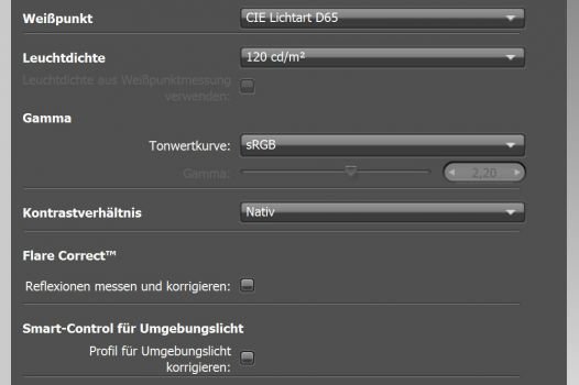 Einstellung für Standardmessung