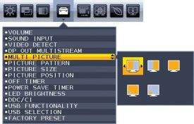 OSD: Systemeinstellungen (Screenshot Handbuch NEC)