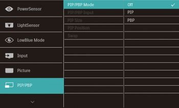 OSD: PiP/PbP (Screenshot Handbuch Philips)