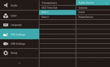 OSD: Systemeinstellungen (Screenshot Handbuch Philips)
