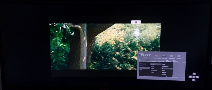 Skalierungsoptionen im OSD bei angeschlossenem Blu-ray-Player