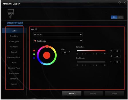 Aura-Software steuert und synchronisiert die Leuchteffekte zwischen Computer und Monitor