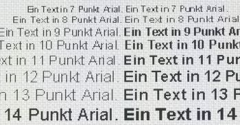 Textwiedergabe native Auflösung
