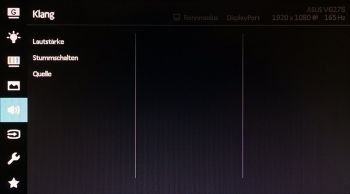 OSD: Menü für die Sound-Einstellungen