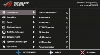 OSD-Hauptmenü
