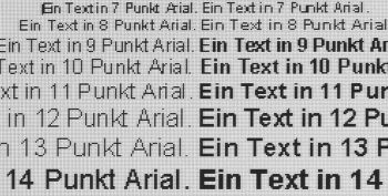 Textwiedergabe native Auflösung