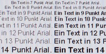 Textwiedergabe bei nativer Auflösung