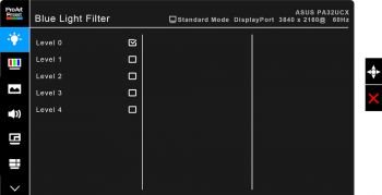 OSD: Blaulichtfilter (Screenshot Handbuch ASUS)