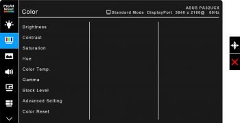 OSD: Bildeinstellungen (Screenshot Handbuch ASUS)