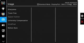 OSD: Erweiterte Bildeinstellungen (Screenshot Handbuch ASUS)
