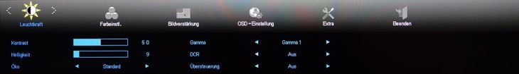 OSD Leuchtkraft: Einstellungen zur Bildqualität und Helligkeit