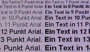 Darstellung von Schrift bei nativer Auflösung