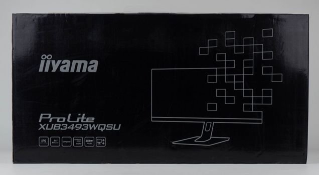Schwarzer Karton des Iiyama XUB3493WQSU-B1