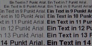 Textwiedergabe native Auflösung