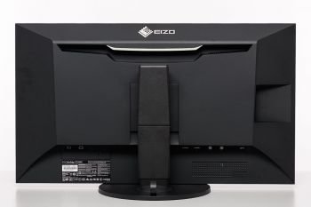 Ansicht des Monitors von hinten in der niedrigsten Stellung