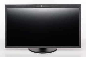 Ansicht des Monitors von vorne in der niedrigsten Stellung