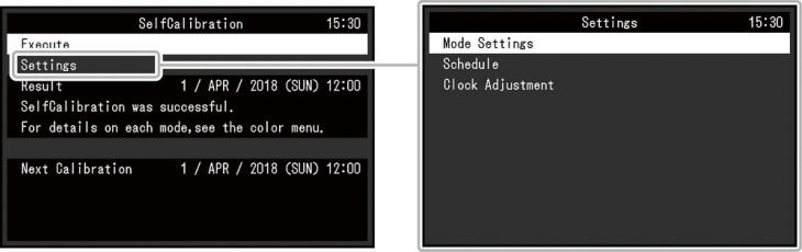 OSD: Selbstkalibrierung (Screenshot: EIZO-Handbuch)
