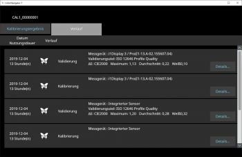 CN V7: Verlaufsanzeige pro Bildmodus (Screenshot)