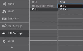 OSD: USB-Settings (Screenshot Handbuch Philips)