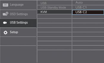 OSD: USB-Settings (Screenshot Handbuch Philips)