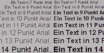Textwiedergabe native Auflösung