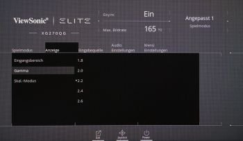 OSD: Einstellungsmöglichkeiten für das Gamma