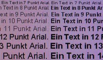Darstellung von Schrift bei nativer Auflösung