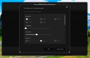 Acer Displaymanagersoftware: Kategorie „Erweiterte Einstellungen“