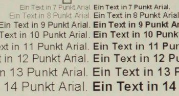 Textwiedergabe native Auflösung