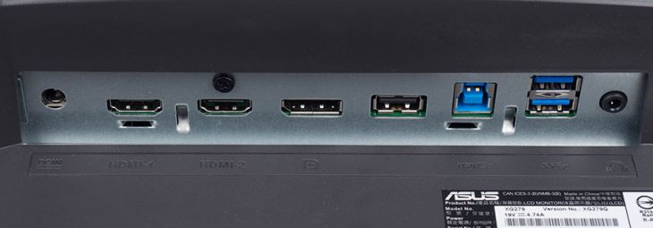 Ordentliche Auswahl an Schnittstellen des Asus XG279Q