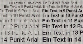 Textwiedergabe native Auflösung