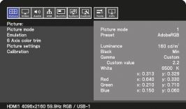 OSD: Bildeinstellungen (Screenshot: NEC-Handbuch)