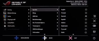 OSD System-Einstellungen: Alle weiteren Funktionen sind in diesem Menü zu finden