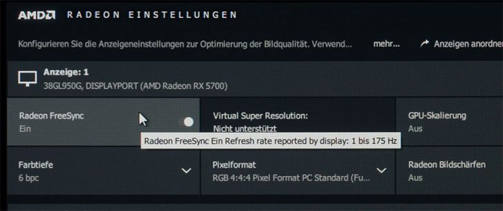 VRR wird über die gesamte Bandbreite genutzt