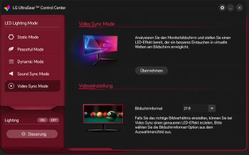Auch eine rückwärtige Ambient-Beleuchtung lässt sich realisieren