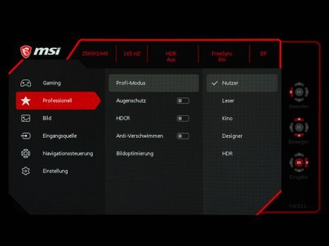 OSD-Kategorie „Professionell“